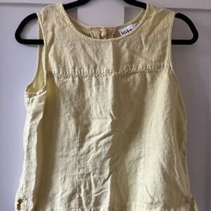 Kiko Linen Light Yellow Tank Top